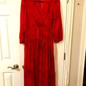 Calvin Klein l maxi dress in red with shades of burgundy?